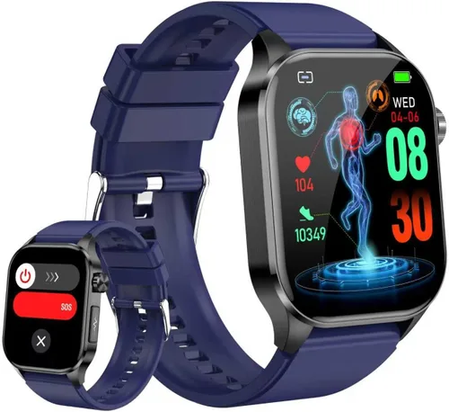 Miniatura 12 de Reloj inteligente para hombres y mujeres con llamadas Bluetooth, presión arterial, frecuencia cardíaca, oxígeno en sangre, estrés, HRV, monitor