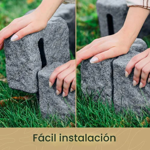 Miniatura 3 de Beuta Borde de Paisaje Borde de Jardín Bloques de Piedra Artificial para Bordes de Césped, Macizos de Flores y Bordes de Patio – Paquete de 4