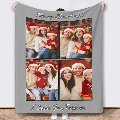 Miniatura 19 de Mantas de fotos, 5 fotos, mantas y mantas personalizadas, manta de fotos personalizada, regalos para familiares, amigos, hombres, mujeres y niños
