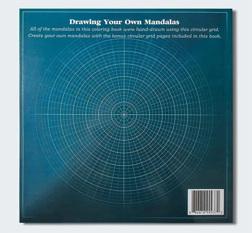 Miniatura 4 de Koala Tools Libro para colorear mandala con plantillas de cuadrícula circular para dibujar tus propios mandalas - 50 ilustraciones originales