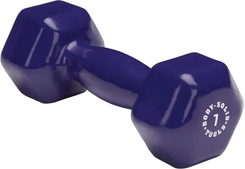 Miniatura 9 de Body-Solid Tools - Mancuerna de vinilo para entrenamiento aeróbico y terapia física, pesas de mano para mujeres, mancuernas hexagonales