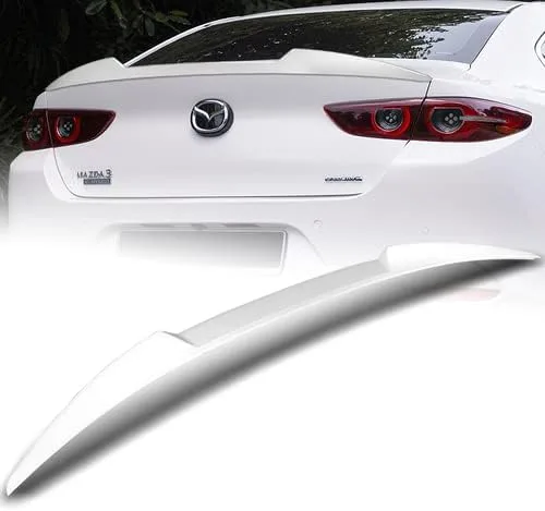 Miniatura 7 de W-Power - Alerón de tapa trasera de maletero de plástico ABS estilo V compatible con Mazda 3 Sedan 2019-2023, 2020 2021 2022 (negro perla)