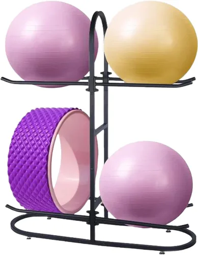 Estante estabilizador para pelotas de ejercicio, soporte para pelotas de medicina y almacenamiento de pelotas de yoga, adecuado para pelotas de