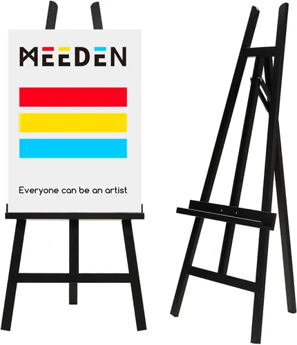 Miniatura 8 de MEEDEN Caballete de arte para exhibición, caballetes ajustables de madera de haya para pintar, sostener lienzo de hasta 90 pulgadas, ideal