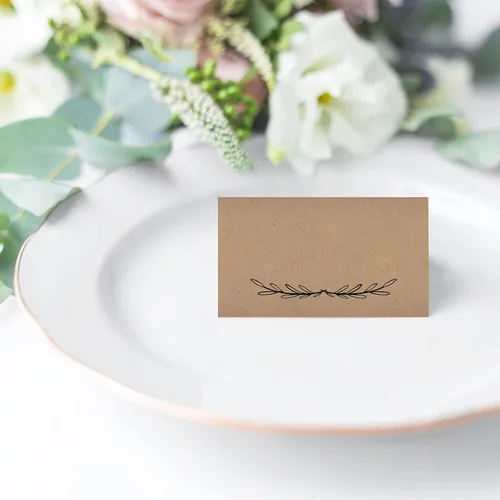 Miniatura 4 de 25 tarjetas rústicas de papel kraft para mesa de tienda de campaña para boda, Acción de Gracias, Navidad, vacaciones, Pascua, catering, bufé