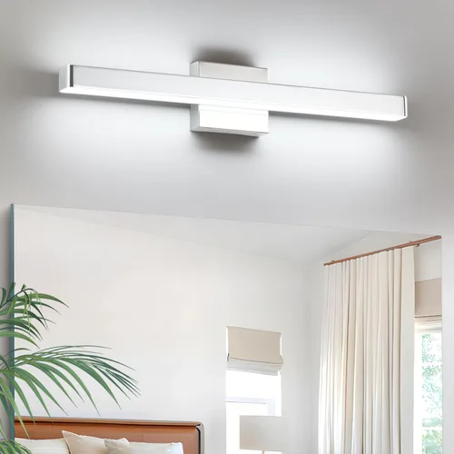 Miniatura 13 de Barra de luz LED moderna para tocador de baño (16 pulgadas, blanco frío 6000 K), accesorios de iluminación de pared de baño de acrílico moderno