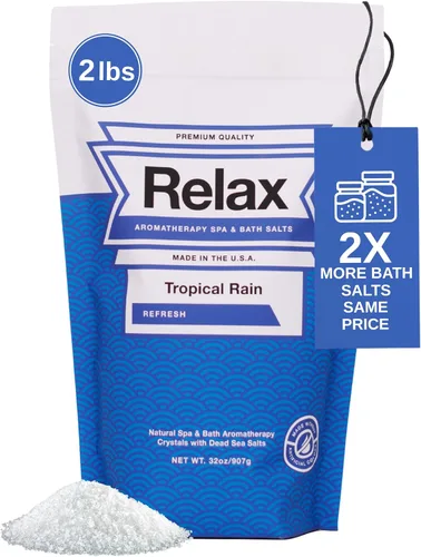 Miniatura 8 de Relax Spa & Bath Sales de baño de aromaterapia para bañera de hidromasaje, baño o spa, bolsa de 2 libras con infusión de magnesio, sal de baño