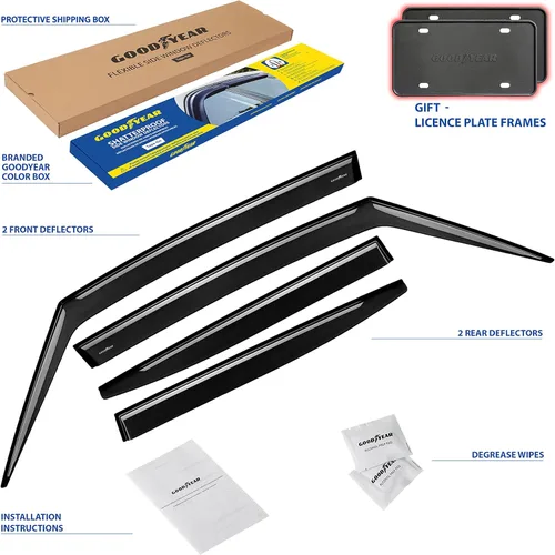 Miniatura 6 de Goodyear - Deflectores de ventana lateral irrompibles para Jeep Renegade 2015-2023, protectores de lluvia con cinta adhesiva, viseras de ventana