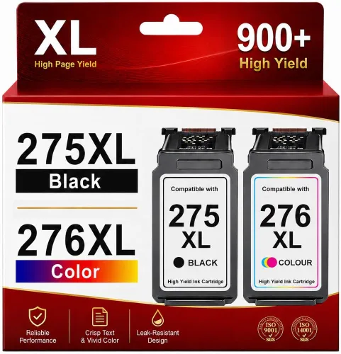 GoToners 275XL 276XL for Cannon 275 and 276 Ink Cartridges Compatible for Canon Ink 275 and 276 Work with PIXMA TS3722 TR4720 TS3720 TS3522 TS3520
