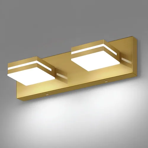 Miniatura 85 de SineRise - Lámpara LED para tocador de baño - Moderna lámpara de acrílico con acabado cromado para iluminación de pared sobre el espejo - 2 luces