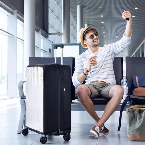Miniatura 7 de oscaurt Luggage Cover Travel Suitcase Protector, No Disassembly Clear PVC Luggage Covers for Suitcase Transparent Protector