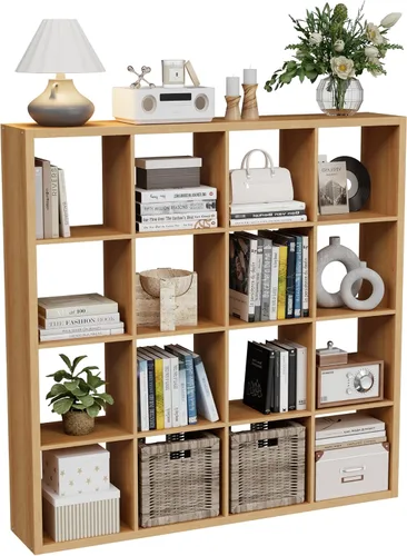 Miniatura 34 de VDNEND Organizador de Almacenamiento en Cubos Estantería, Estante Cúbico Decorativo de 11 pulgadas con Respaldo Abierto y Borde Engrosado, Marrón