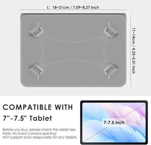 Miniatura 2 de DETUOSI Funda universal para tableta de 7.0 pulgadas, funda para tableta Android de 7 pulgadas, funda protectora portátil de viaje de piel sintética