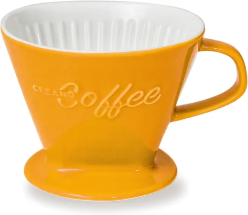 Miniatura 13 de Creano Gotero de café de porcelana, color blanco, cafetera de cono de cerámica, cafetera para bolsas de filtro, tamaño 4, preparación manual fácil
