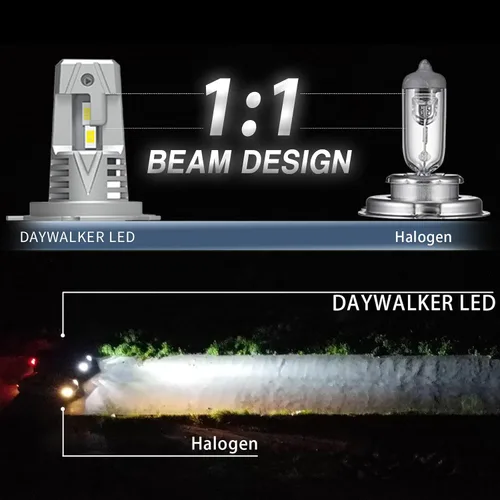 Miniatura 5 de DAYWALKER Bombilla de Luz LED H4 para Motocicleta Haz Alto/Bajo Bulbo 9003 6000 Lúmenes Blanco 6000K Chips CSP Bulbo H4 Diseño 1:1