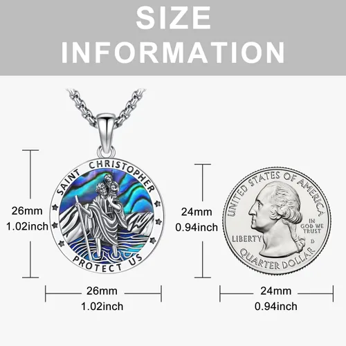 Miniatura 173 de Odinstone Collar de plata de ley 925 con medalla de San Miguel/San Cristóbal/San Benito/Crucifijo de Jesús/San Uriel/Arcángel Rafael para hombres