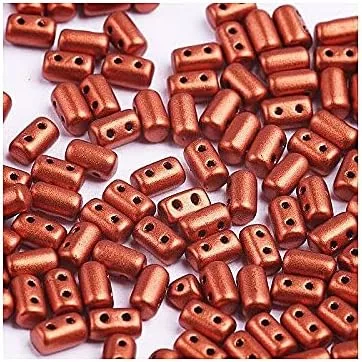 Miniatura 6 de Cilindro de cuentas de vidrio prensado Matubo Rulla de 0.35 oz con dos agujeros, 0.118 x 0.197 in, color plateado Tweedy Tweedy Silver