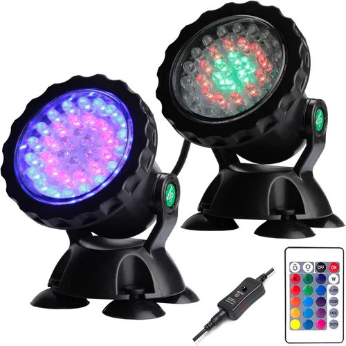Miniatura 11 de Luces de estanque Luz de fuente subacuática 3.5W Cambio de color Foco sumergible con 36 bombillas LED Luz subacuática impermeable IP68 Luz de set of