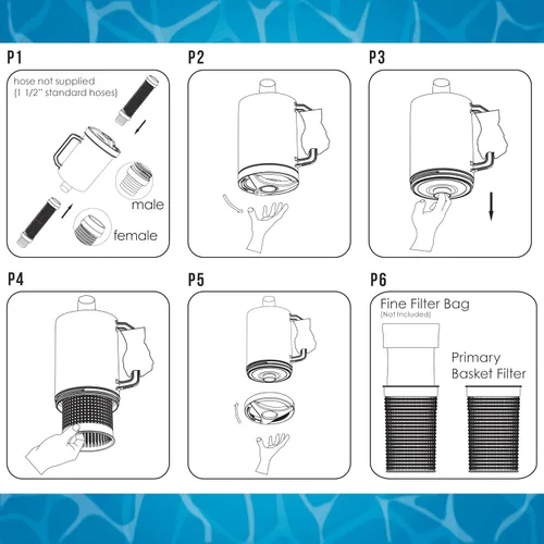 Miniatura 7 de U.S. Pool Supply Atrapasador de hojas de piscina - Recipiente de hojas de piscina en línea, aspiradora para limpiador enterrado, cesta de filtro