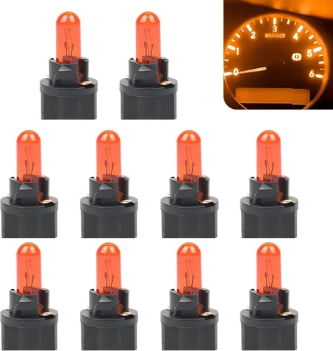 Miniatura 7 de 10 PCS Luces Halógenas T5 para Instrumentos de Automóvil, 12V 1.2W Luz Indicadora de Aire Acondicionado de Filamento Único Luz de Freno, Instalación