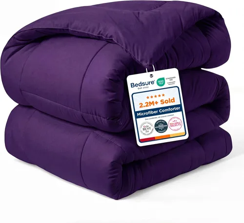 Miniatura 61 de Bedsure Relleno de edredón – Edredones acolchados tamaño King, edredón para todas las estaciones, ropa de cama alternativa de plumón suave, con 8
