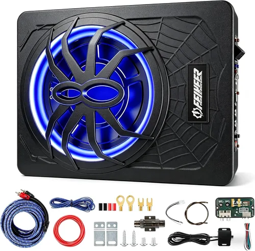 Miniatura 8 de Feikeer Subwoofer de 10" 800W Bajo Asiento para Coche, Subwoofers Bluetooth para Autos con Luz Ambiental Multicolor LED, Audio Portátil Ahorra