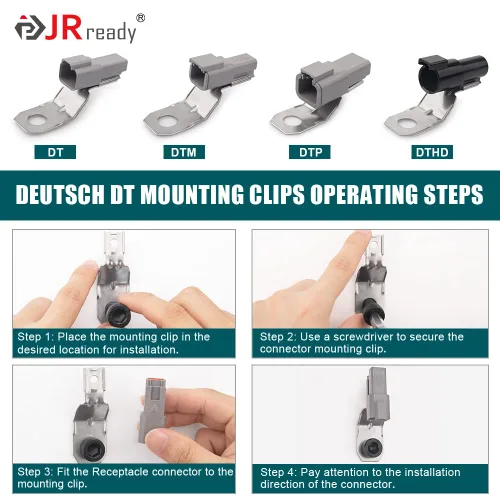 Miniatura 4 de JRready ST6355 Kit de accesorios para conectores, 8 clips de montaje instalados en el receptáculo para montar conectores de pines