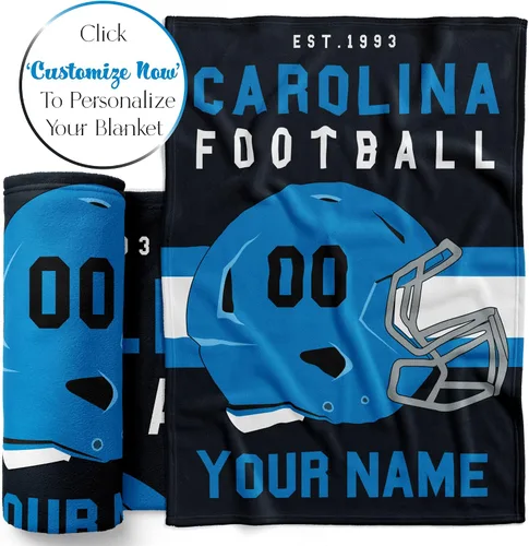 Miniatura 9 de Manta personalizada para fanáticos del fútbol americano – Se envía al día siguiente – Hecha en Estados Unidos – Manta de vellón personalizada