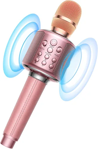 MetFut Micrófono Inalámbrico Bluetooth para Karaoke, Altavoz Potente Integrado para Reproducción de 10H, Añade Modo Reverb/Dúo/Monitoreo de