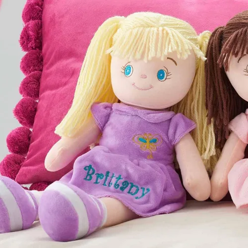 DIBSIES - Muñeca abrazable con mariposa personalizada - 15 pulgadas (rubia)