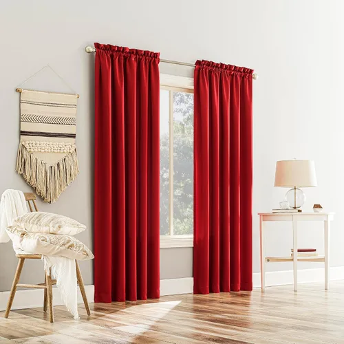 Miniatura 91 de Sun Zero Barrow - Panel de cortina para puerta con bolsillo para barra, de eficiencia energética, 54" x 72", color moca Marrón Mocha