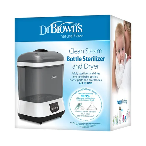 Miniatura 13 de Dr. Brown's Clean Steam - Esterilizador y secador de biberones y chupetes, opciones anticólicos + biberones de 8 onzas, 0.0 ft+ nivel 1, pezón de 4