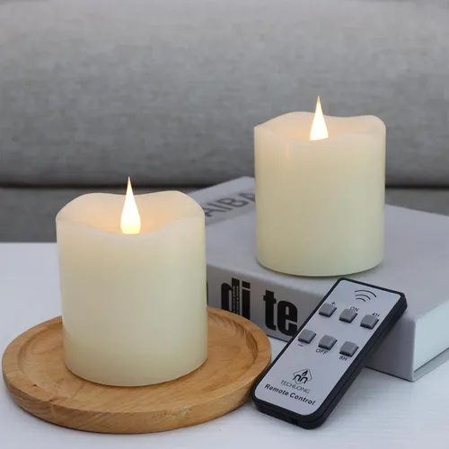 Miniatura 13 de TECHLONG Velas sin llama que funcionan con pilas con temporizador, llama móvil 3D parpadeante, duran más de 600 horas, velas LED eléctricas de cera