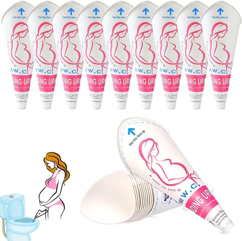 JIURUN 30 unidades/50 unidades dispositivo desechable de orinación femenina, embudo portátil para orinar de pie desechable para mujeres, embudo