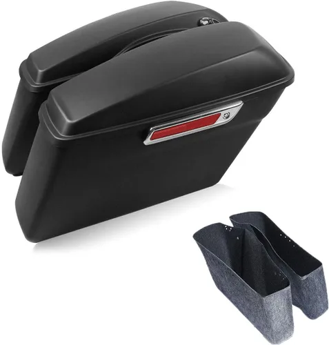 Green-L Alforjas duras de color negro mate para Harley Touring Road King Street Glide Electra Ultra 2014-2024 Mate negro