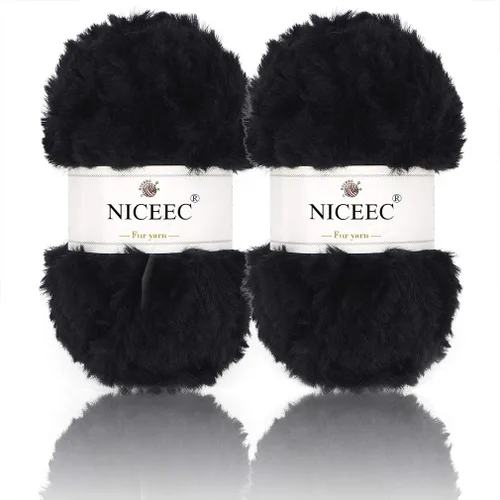 Miniatura 85 de NICEEC Hilo de Pelo Sintético Super Suave, Grueso y Esponjoso, Hilo de Pestañas para Crochet y Tejido (Longitud Total 192m/9.1kg) - Otoño/300g