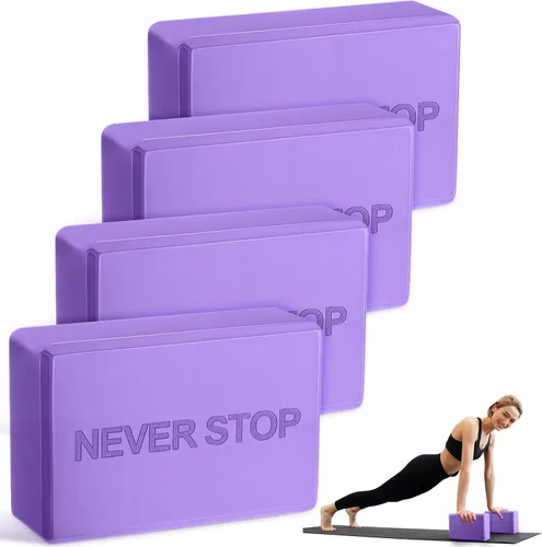 Miniatura 9 de RoundFunny Paquete de 4 bloques de yoga antideslizantes para pilates, bloques de espuma de ladrillo para pilates, danza, gimnasia, entrenamiento