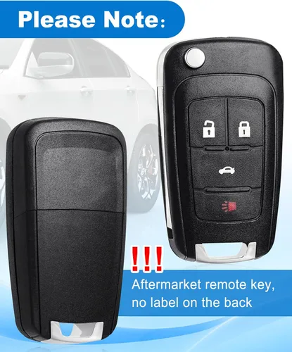 Miniatura 7 de Llavero de coche con tapa para Chevy: 2 piezas de control remoto de entrada sin llave para Chevy Cruze Camaro Equinox Impala Malibu Sonic, Buick