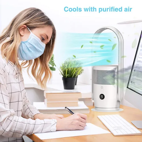 Miniatura 4 de U ULTTY Filtros de repuesto True HEPA para R021/R020, ventilador de torre sin aspas y purificador de aire en uno, 1 paquete