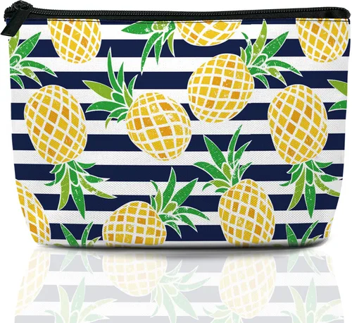 Miniatura 8 de Bolsa de maquillaje con hojas de plátano, bolsas de cosméticos para mujer, mini bolsas portátiles de viaje con flores tropicales, neceser