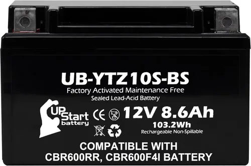 Reemplazo YTZ10S-BS de 12V 8.6Ah para batería Honda 2003 CBR600RR – Compatible con Honda CBR 600 F4i, CBR 600RR, CBR600F4i 600CC batería de