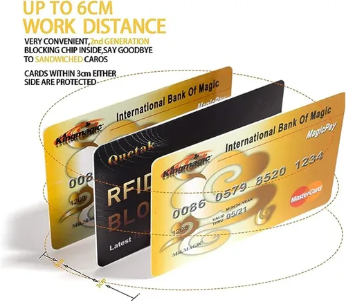 Miniatura 5 de 5 tarjetas de bloqueo RFID, protector de tarjeta de crédito antirrobo, protector de pasaporte para tarjetas de crédito NFC para hombres y mujeres