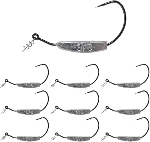 Miniatura 11 de Reaction Tackle Ganchos de pesca con peso para pesca de lubina, anzuelos de pesca sin malas hierbas con bloqueo giratorio para agua dulce y salada
