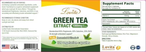 Miniatura 7 de LOVITA Extracto de té verde 1000 mg (120 unidades)