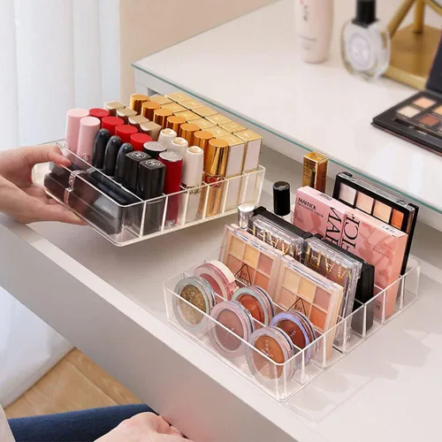 Miniatura 6 de TWUTGAYW Organizador de paleta de sombras de ojos, organizadores de maquillaje acrílico transparente y soporte de almacenamiento, organizador