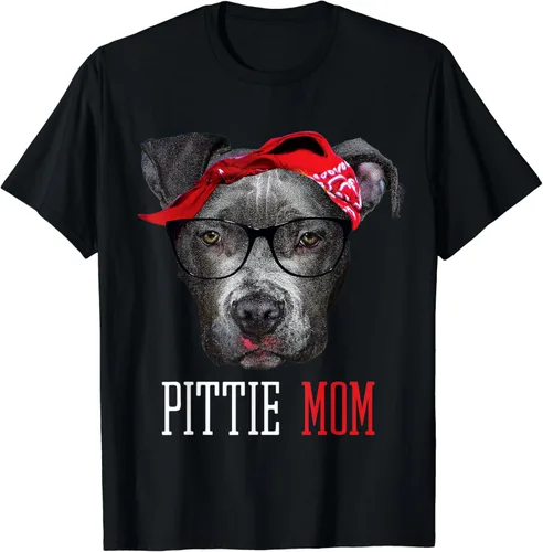 Pittie Mom Pitbull Dog Lovers - Camiseta de regalo para el día de la madre camiseta para mujer Negro S