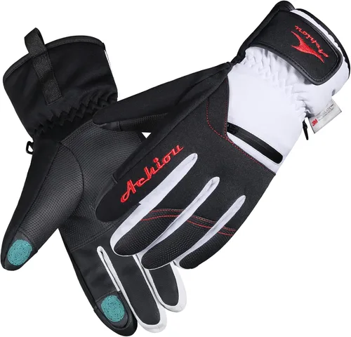 Achiou Guantes de esquí de nieve de invierno para hombres y mujeres, guantes de esquí impermeables cálidos para clima frío de -30 , guante de