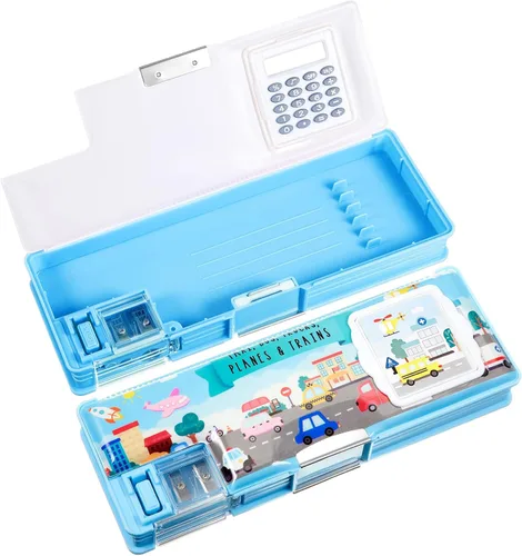Miniatura 8 de Henoyso Caja de lápices multifuncional para niñas, estuche de alpaca con calculadora y sacapuntas, estuche lindo y genial, suministros escolares
