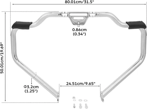 Miniatura 3 de 1 1/4 "Bigote Motor Guard Highway Crash Bar para Harley Softail Fat Boy 2018-posterior Chrome Mate negro