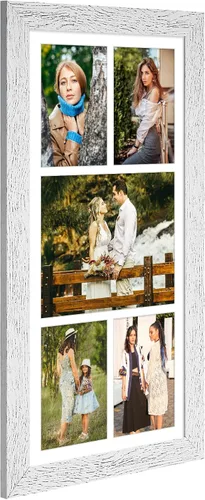 Miniatura 597 de Marcos de Fotos Collage de 13.5X15.5 con 7 Aberturas para Fotos de 4X6, Marco de Fotos Múltiples con Paspartú para Decoración de Pared, Grano